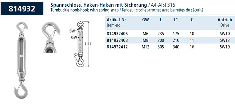 Талевий гак-гак з пружинною застібкою