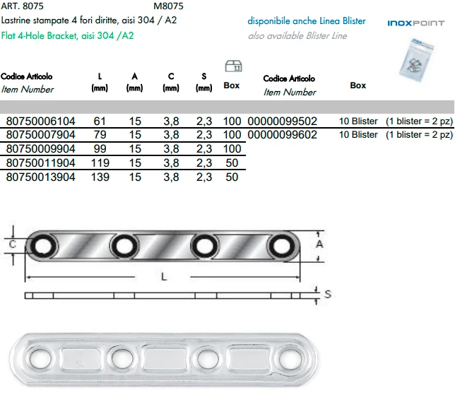 Flat 4-Hole Bracket, aisi 304.png Flat 4-Hole Bracket, aisi 304.png