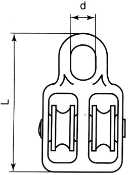 GALVANIZED DOUBLE PULLEY WITH NYLON WHEEL