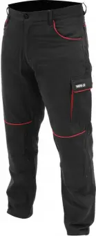YATO Штани робочі COMFY YATO розмір L, чорно-червоні, 7 кишень, 100% бавовна  | YT-79242
