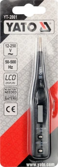 YATO Індикатор напруги YATO контрольний цифровий 12-250 V LCD  | YT-2861