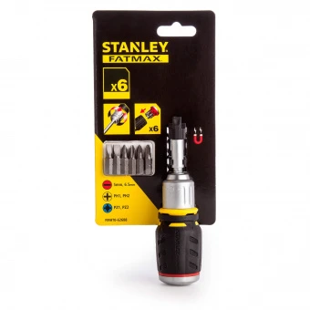 STANLEY FMHT0-62688 Отвертка + 6 бит FATMAX® STUBBY реверсивная