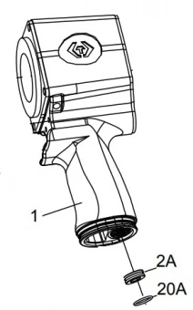 KING TONY Корпус гайковерта в сборе ( сост. 2A, 20A ) | 33621-B01