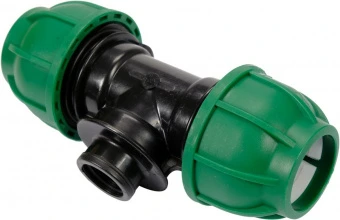 FLO Трійник сполучний водяних пластикових труб 32 мм- 1/2"- 32 мм поліпропіленовий, для тиску 1 MPa 