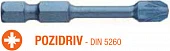 USH Насадка викруткова ударна Blue Shock Pozidriv PZ2 x 50 мм Torsion подовжена, Уп. 5 шт. | UUSE006