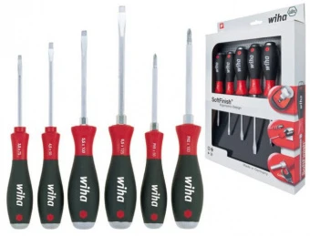 Wiha W21250 Набор ударных отверток SoftFinish 6 предметов (PH1x80, PH2x100; 3,5x75; 4,5x90; 5,5x100;