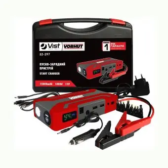 Пуско-зарядний пристрій, 15000 mAh, 1000А, 12V Vorhut | 52-297