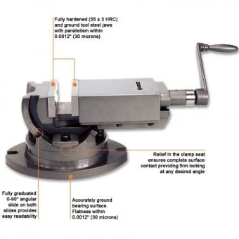 GROZ Тиски 2х осные высокоточные 150мм, раскрытие 150мм, глубина 45мм AMV/SP/150