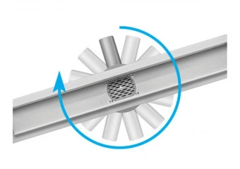 FALA Трап підлоговий зливний з нержавіючої сталі "ROTARY" ; 80x 4х 5 см, обертовий сифон  | 75348