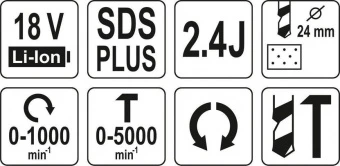 YATO Ударная дрель аккумуляторная SDS+ YATO YT-82772