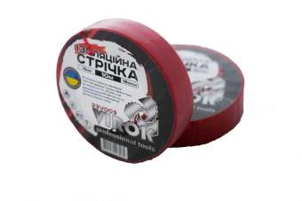 VIROK Стрічка ізоляційна : 15 мм х 10 м x 0,18 мм ЧЕРВОНА  | 23V003
