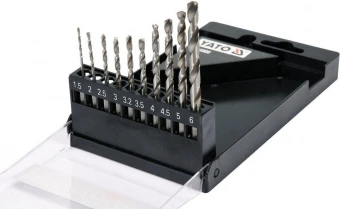 YATO Набір свердл по металу YATO: HSS6542, Ø=1.5-6мм,HEX-1/4",для нерж.,конструкт.сталі, 10 шт в фут