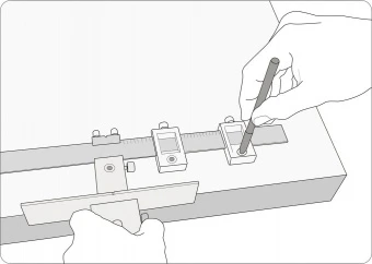 YATO Шаблон для розмітки отворів Т-подібний YATO : 250 мм, з метричною і дюймовою шкалами + чохол  |