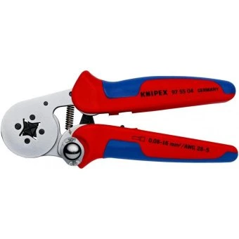KNIPEX Пресс-клещи для контактных гильз, квадратный обжим, самонастраивающиеся, с боковой установкой
