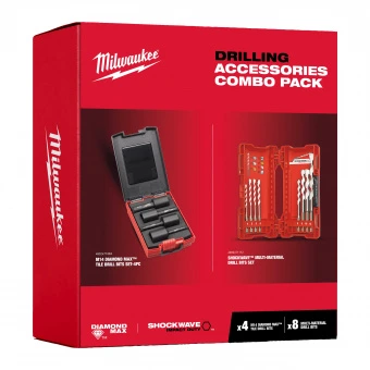 MILWAUKEE Набор сверл по мультиматериалам 8 ед. + набор алмазных корончатых сверл 4 ед. (1 шт) | 493