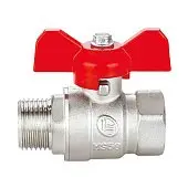 Кран латунний шаровий Base 3/4 різьба В/З ручка метелик Double-lin | 78-080