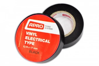 Изоляционная лента черная 0.14х17мм 20м (пачка, кратно 10шт) APRO