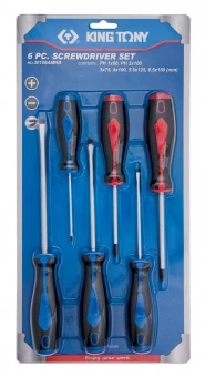 KING TONY Набор отверток 6 предметов. #14A1+14A2 | 30106AMRB