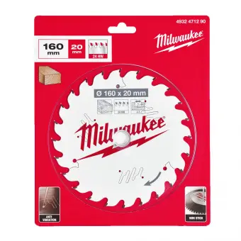 MILWAUKEE Диск пиляльний PFTE , Ø160х20х2,2мм, 24 зуб. | 4932471290
