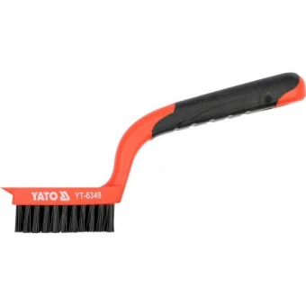 YATO Щітка дротяна нейлонова YATO : 6- рядна, L= 180 мм з пластиковою ручкою  | YT-6349