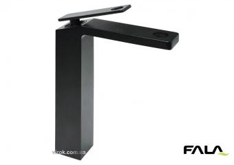 FALA Змішувач води для умивальника високий "NOIR 1" з кульовим регулятором, латунний(DW) | 75881