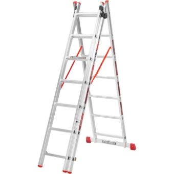Драбина алюмінієва 3-х секційна Квітка PRO (3х7 сходинок) (110-9307)