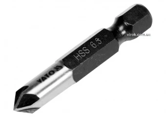YATO Зенкер конічний по металу YATO : HSS, Ø= 6.3 мм, l= 40 мм, 5 пругів, HEX- 1/4"  | YT-44721