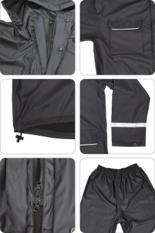 YATO Костюм з капюшоном водонепроникний YATO,розм.XXXL,100%поліестр покритий PU,3 кишені,з вент.отво