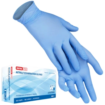 Рукавички нітрилові оглядові нестерильні КВІТКА PRO (M / 8", 100 шт.)