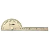 Транспортир з лінійкою, 180°, 100мм S-line | 15-660