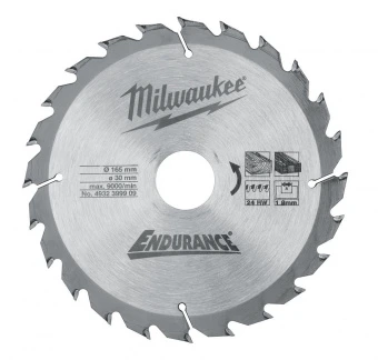 MILWAUKEE Диск пиляльний THIN KERF , Ø165х20х1,8мм, 24 зуб. | 4932399909