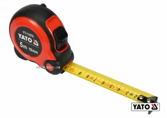 YATO Рулетка YATO : L= 5м x 19мм,з сталевою стрічкою, нейлоновим покриттям, подвійним блокуванням  |