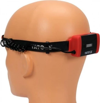 YATO Ліхтар на чоло діодний YATO; живл. від Li-Po акумулят 3,7 В 1000 мАгод, 500 Lm, USB зарядкою  |