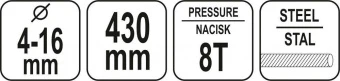YATO Ножиці до дроту YATO гідравлічні : L= 430 мм, Ø= 4-16 мм  | YT-22871