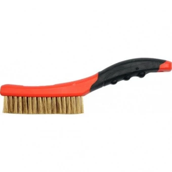 YATO Щітка дротяна латунна YATO : 4- рядна, L= 260 мм з пластиковою ручкою  | YT-6344