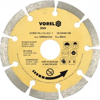 VOREL Диск відрізний алмазний сегментний : SEGMENT Ø= 230 мм  | 08715