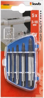 KWB 444300 экстрактор сломаных винтов, набор 5 шт.