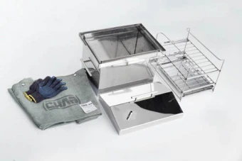 Коптильня с гидрозатвором из нержавеющей стали толщина 1,5мм 400*300*330мм с чехлом и перчатками СИЛ