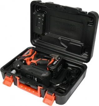 YATO Гайковерт ударний акумуляторний YATO : квадрат 1/2", 300 Нм, Li-Ion 18В, 2 АГод. +4 головки  | 