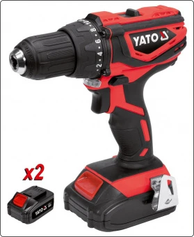 YATO Шуруповерт-дриль акумулят. Li-Ion- 2х18 В YATO: 3 Агод, крутн.мом.- 40Нм, патрон Ø≤13 мм в кейс