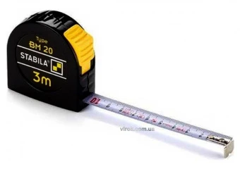 STABILA Рулетка Type BM20 : L= 3 м x 13 мм, пласт. корпус з сталевою стрічкою | 16445