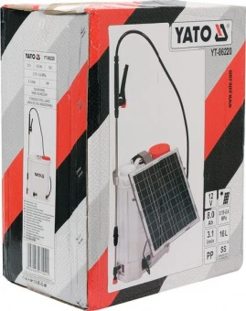 YATO Оприскувач акумуляторний YATO ранцевий, 12 В, 8 Агод, 16л, продуктивность- 3.1 л/хв(сонячна бат