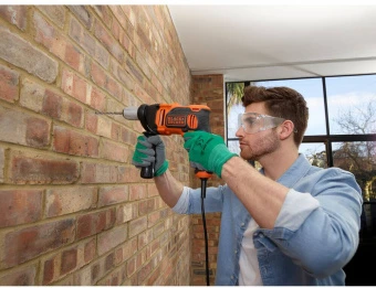 Дриль мережевий BLACK+DECKER, ударний, 850 Вт, 2 режими, 0-3100 об/хв, 54400 уд/хв