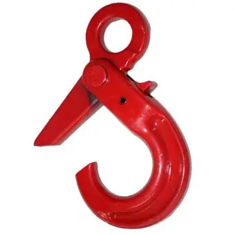 Крюк крановый G80 с проушиной и защелкой, грузоподьемность 15 т, цепь 22 мм.