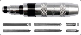 YATO Викрутка реверсивна ударна YATO : квадрат 1/2", 7 насадок. 5/16" СrV  | YT-2802