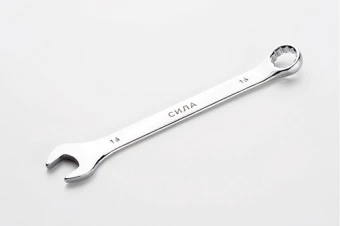 Ключ рожково-накидной полированный CrV 16мм СИЛА