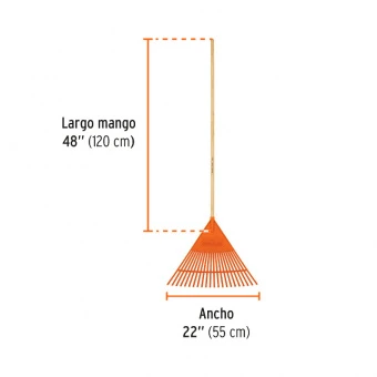 TRUPER EP-22F Граблі віялові, Пластик, еластичні, прямі 22 зуби 560х1220х24мм