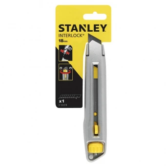 STANLEY 0-10-018 Нож 18мм сегментированное лезвие 165мм, метал серия Interlock на блистере