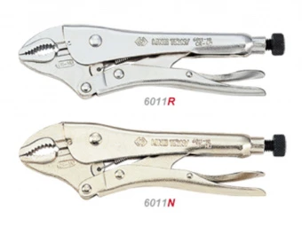 KING TONY Зажим с фиксатором L=254 мм закругл., хром | 6011-10R