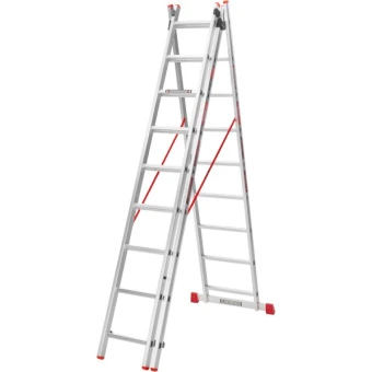 Драбина алюмінієва 3-х секційна Квітка PRO (3х9 сходинок) (110-9309)
